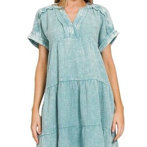 Zenana Outfitters Teal Mini Dress